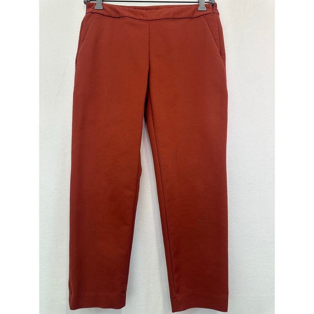 Giordano Ladies Rust Orange Cropped Straight Leg Trousers Size 25 - Picture 2 of 12